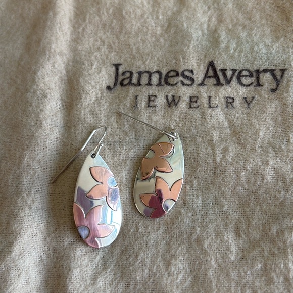 James Avery Floating Flower ear hooks - Picture 1 of 3